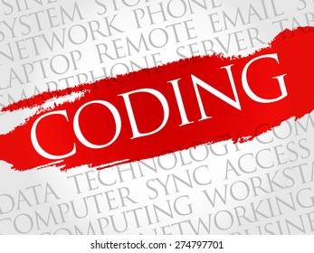 Coding word cloud concept