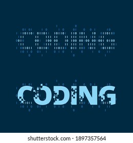 Coding word mark vector symbol for design element or any other purpose,