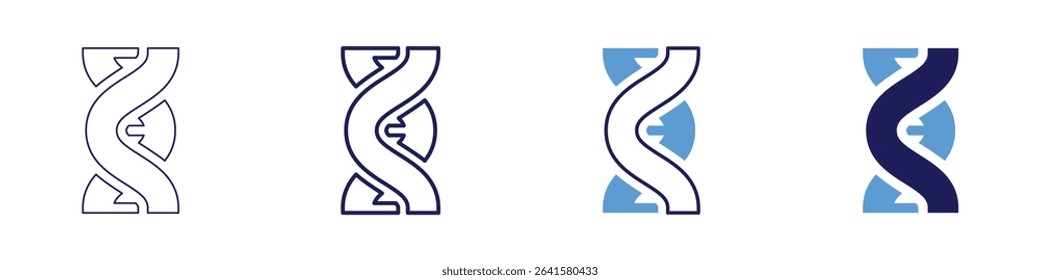 Codon sequence icon in 4 different styles. Thin Line, Line, Bold Line, Duotone. Duotone style. Editable stroke.