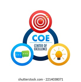 COE - Center Of Excellence. Business Concept. Vector Stock Illustration.