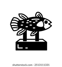 Coelacanth Glyph Icon, Vector illustration