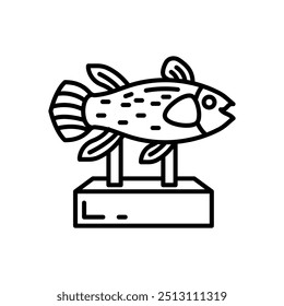 Coelacanth Outline Icon, Vector illustration