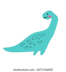 Coelophysis dinosaur isolated vector illustration on white background. Cute childrens animal for poster, print for clothes, textile, nursery design, stickers.