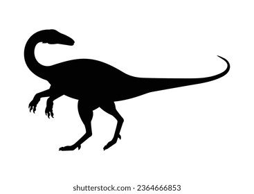 Vector de silueta de dinosaurio aislado en fondo blanco