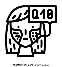 coenzyme q10 in cosmetics line icon vector. coenzyme q10 in cosmetics sign. isolated contour symbol black illustration