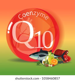 Coenzyme q10. Healthy eating. Normalization of cardiac activity. Natural organic products with a high content of coenzyme q10