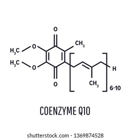 Coenzyme Q10 Molecule, Chemical Structure. Skeletal Formula