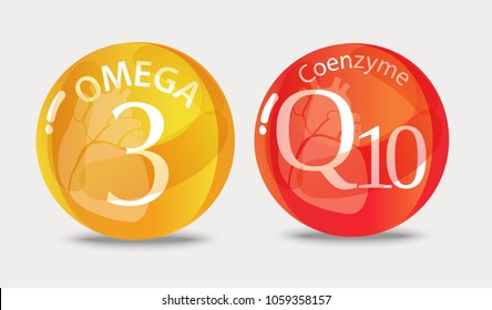 Coenzyme Q10, Omega 3. A Substance For Maintaining Cardiac Activity. Basics Of A Healthy Lifestyle.