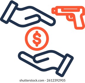 Coercion Icon Color Line Vector Illustration
