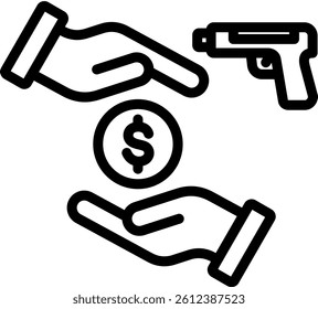 Coercion Icon Outline Vector Illustration