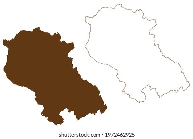 Coesfeld district (Federal Republic of Germany, State of North Rhine-Westphalia, NRW, Munster region) map vector illustration, scribble sketch Coesfeld map