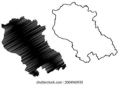 Coesfeld district (Federal Republic of Germany, State of North Rhine-Westphalia, NRW, Munster region) map vector illustration, scribble sketch Coesfeld map