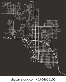 Coeur d'Alene, Idaho, USA – Urban roads map, city transportation network, streets, downtown and suburbia, minimalist town poster