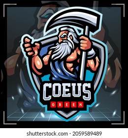 Coeus greek mascot. esport logo design