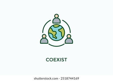 Coexist Vector Icon Or Logo Illustration