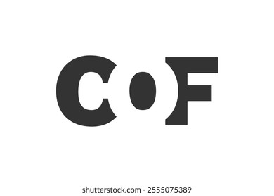 COF logo design. Initial letter C O F bold font style for tech startups, consulting, corporate branding. Creative company name, headlines typography identity, trendy logotype. Vector illustration.