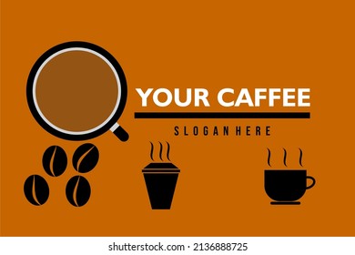 Cofe house logo template design,With coffee beans, cups and cups, For Banner Posters and more