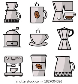 Cofee Bean Barista Icons Vector Graphics 