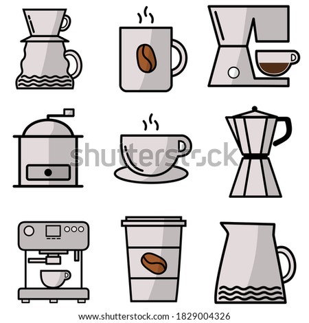 Cofee bean barista icons vector graphics 