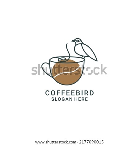 Cofee bird logo design icon vector