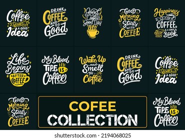 Cofee Calligraphic and typographic design. Ready to print for apparel, poster, and illustration. Modern, simple, lettering t-shirt vector.