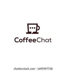 Cofee Chat Logo Icon Vector Template