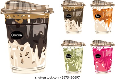 cofee cocoa ice tea greentea matcha