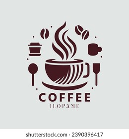 Cofee cup icon flat. Vector illustration symbol and bonus pictogram logo