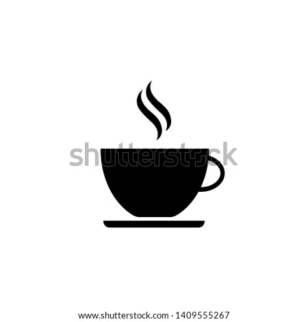 Cofee cup icon flat. Vector illustration symbol and bonus pictogram