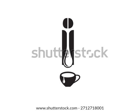 cofee drip letter i logo design template elements