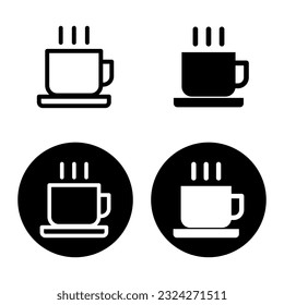 cofee icon home screen design template with black fill and black outline.