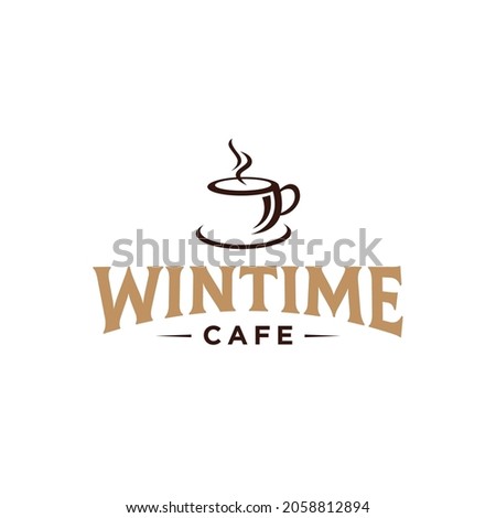 Cofee Logo Design Template with stylized Cup