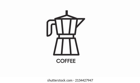 Cofee Maker Icon. Vector Isolated Editable Black And White Illustration