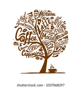 Cofee time. Art tree for your design