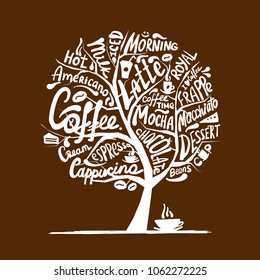 Cofee time. Art tree for your design
