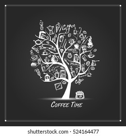 Cofee time. Art tree for your design