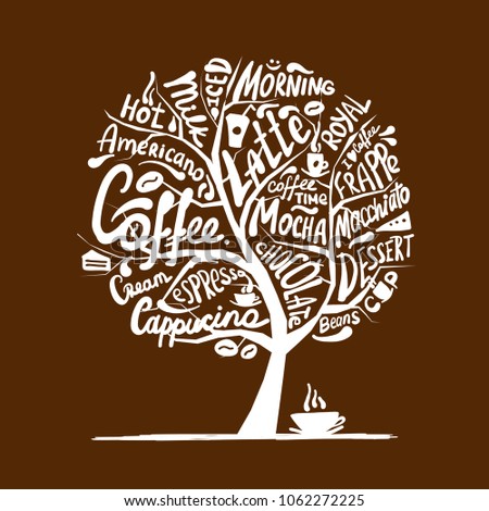 Cofee time. Art tree for your design