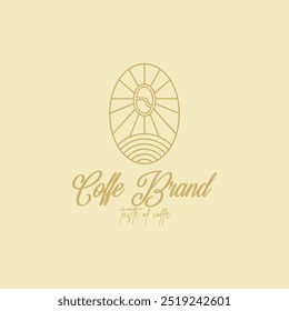 Ilustración estética del icono del Vector del logotipo de Coffe