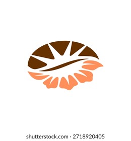 Grano de café, sol, diseño del logotipo de la flor. negocio del símbolo de la Plantilla