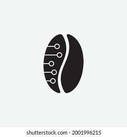 coffe bean in technology style