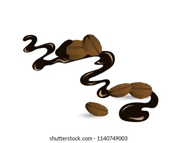 Coffe beans in sweet chocolate 