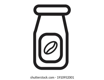 Coffe bottle simple icon line for adobe illustrator eps 10