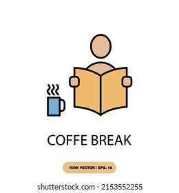 coffe break icons  symbol vector elements for infographic web