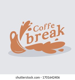 coffe break logo template vector