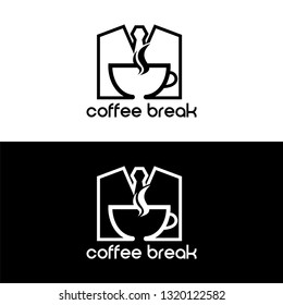 coffe break logotype, coffee break icon vector