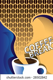 Coffe break poster. Vector illustration.