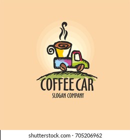 coffe car  illustration