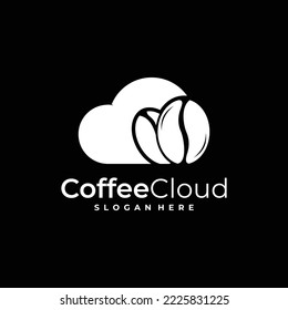 coffe and cloud logo vector