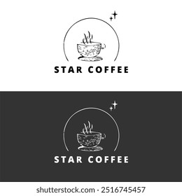 Coffe Cup. Coffee Bean. Coffee Shop Logo Illustration. Universal creative premium symbol. Vector sign icon logo template. Vector illustration