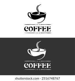 Coffe Cup. Coffee Bean. Coffee Shop Logo Illustration. Universal creative premium symbol. Vector sign icon logo template. Vector illustration